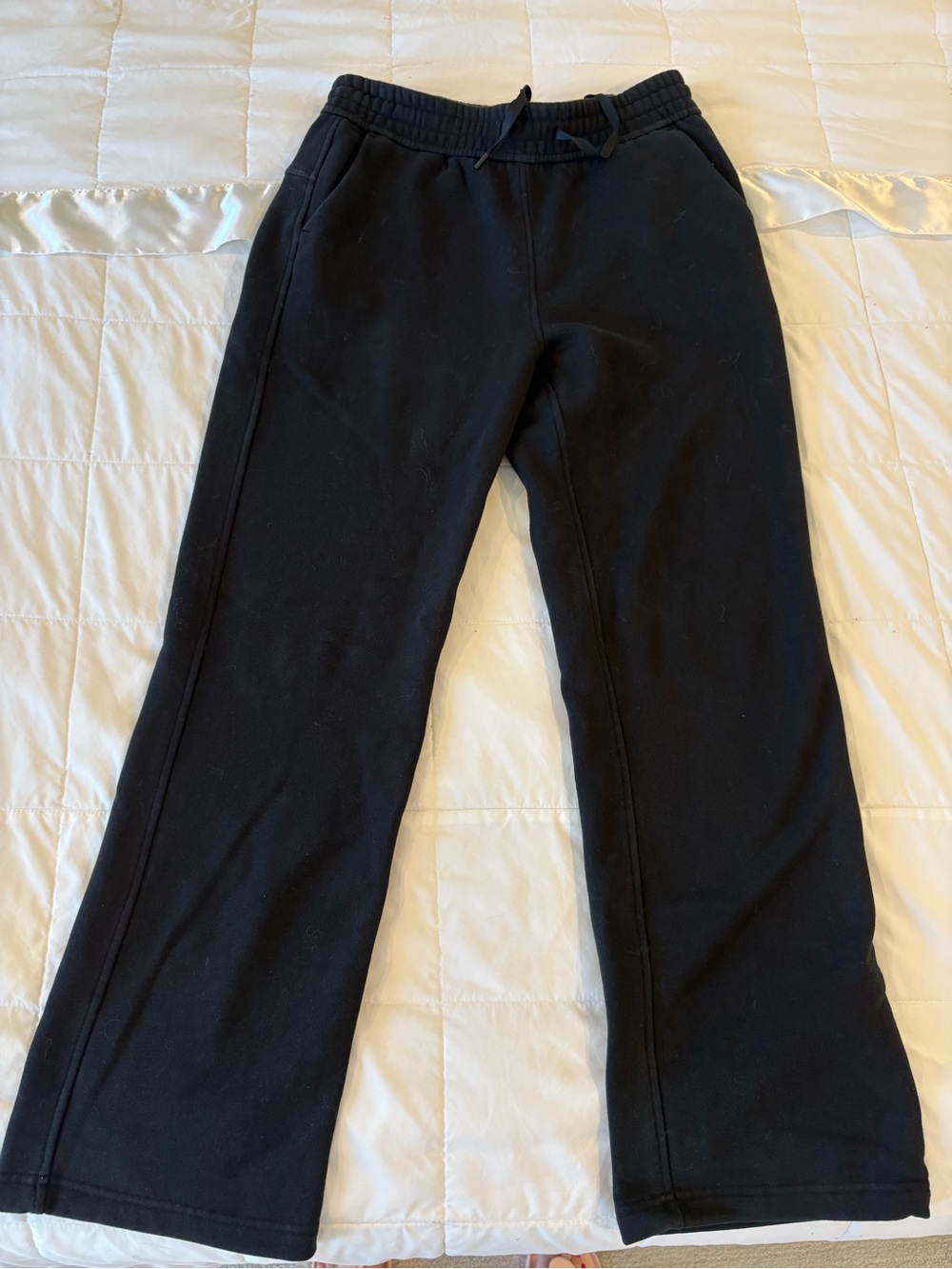 CRZ YOGA Black Straight Leg Pull-On Fleece Pants